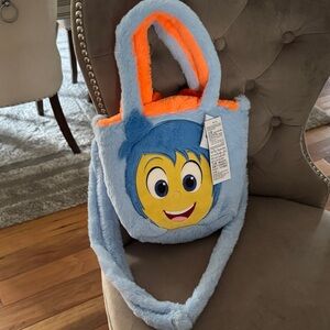 Disney Parks Inside Out Joy and Anxiety reversible plush tote bag